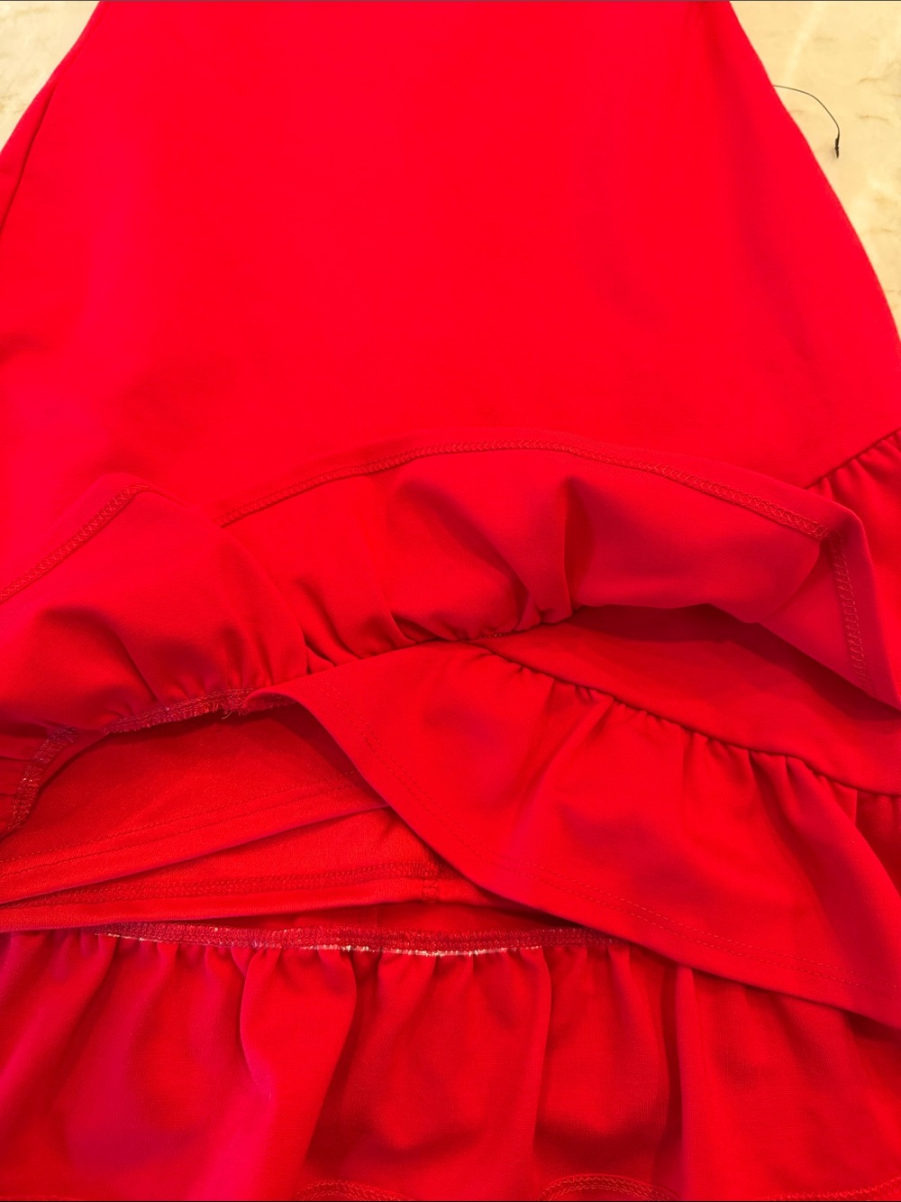 Lulu's Bright Red Spaghetti Strap Ruffle Dress - Picture 2 of 2